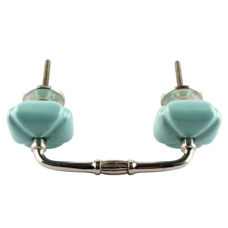 Solid Sage Green Square Ceramic Bridge Handle